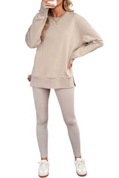 Aapparella Naomi Sweatshirt And Leggings Set In Tan In Neutral