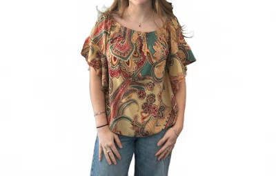 Aapparella Paisley Ruffled Blouse In Multi