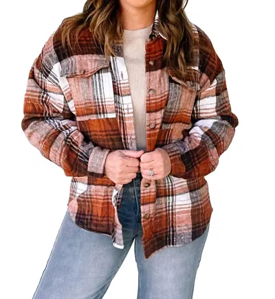 Aapparella Plaid Shacket In Brown
