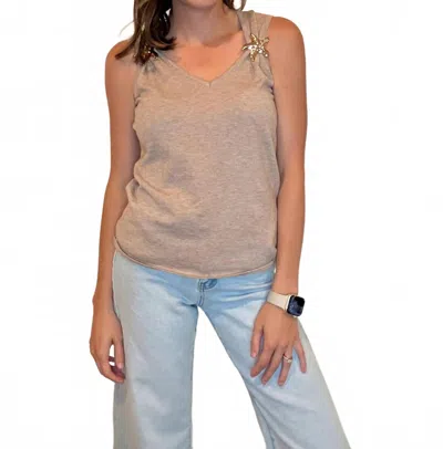 Aapparella Seastar Detail Tank Top In Gray Morn In Neutral