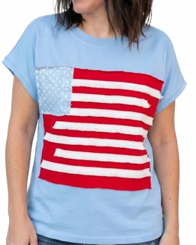 Aapparella Vintage Americana Fringe Top In Blue Multi