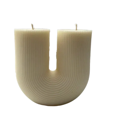 Aaram Luxe The U Ribbed Candle In Natural