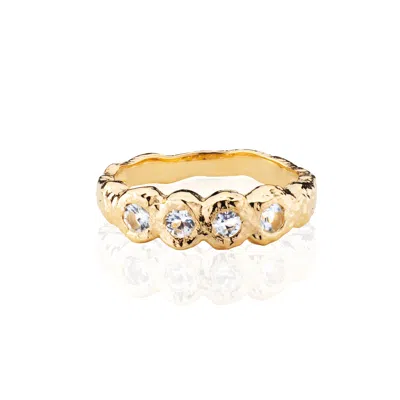 Aaria London Women's Juno Molten Hammered Topaz Ring - Gold
