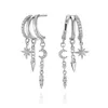 Aaria London Women's Mini Nyx Star And Moon Earrings - Silver