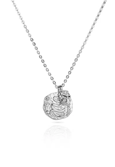 Aaria London Women's Snake Coin Necklace - Silver