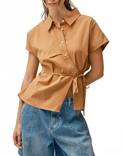 Aaron & Amber Amber Top In Camel In Brown