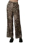 Aaron & Amber Animal Lover Wide Leg Pants In Brown In Animal Print