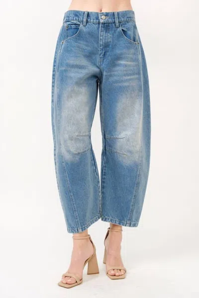 AARON & AMBER BARREL JEANS IN DENIM 