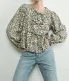 Aaron & Amber Bow Tie Blouse In Leopard In Multi