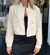 Aaron & Amber Bree Bomber Jacket In Cream