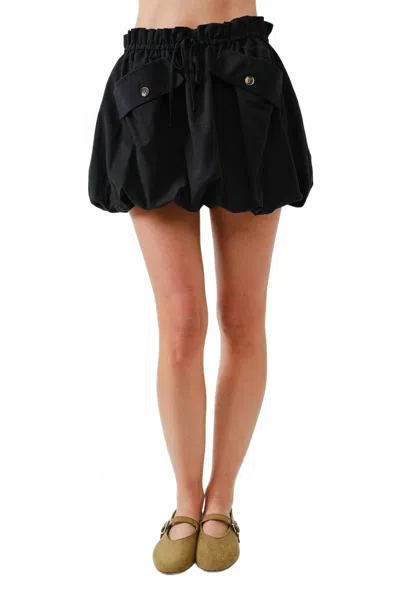 Aaron & Amber Bubble Skirt With Pocket In Black