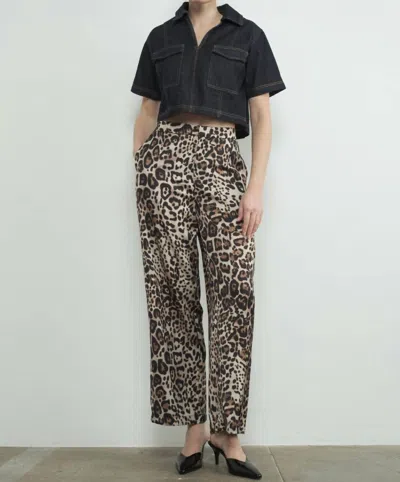 Aaron & Amber Dangerously Satin Pants In Leopard In Animal Print