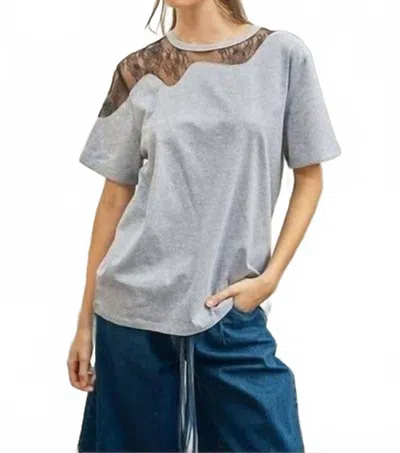Aaron & Amber Desert Lace Tee In Grey In Gray