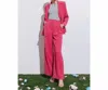 Aaron & Amber Double Breasted Blazer In Pink In Pink