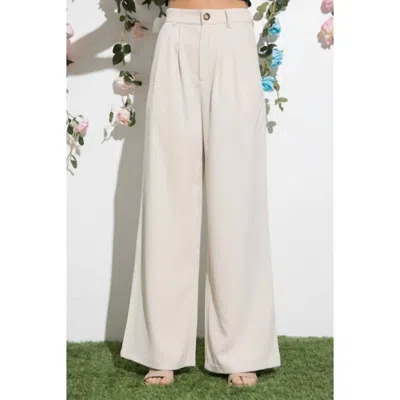 Aaron & Amber Dress Pants In Tan In White