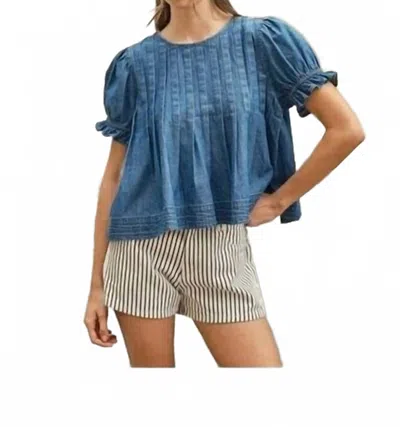 Aaron & Amber Dunes Top In Indigo In Blue