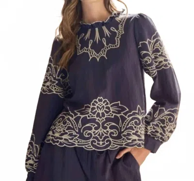 Aaron & Amber Evening Tide Top In Navy In Purple