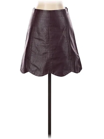 Pre-owned Aaron & Amber Faux Leather Skirt In Purple