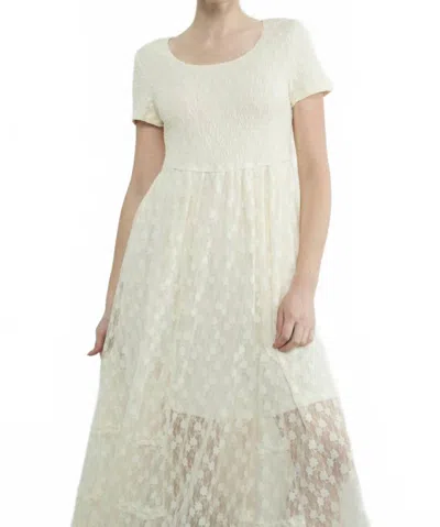 Aaron & Amber Heirloom Lace Maxi Dress In Cream In White