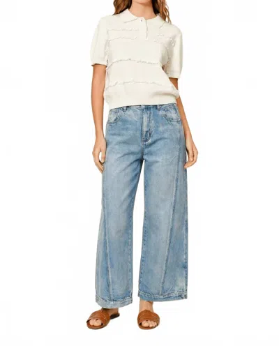 Aaron & Amber Helen Wide Leg Jeans In Blue