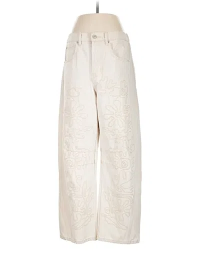 Pre-owned Aaron & Amber Jeans In Ivory