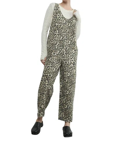 Aaron & Amber Leopard Print Jumpsuit In Brown Multi In Animal Print