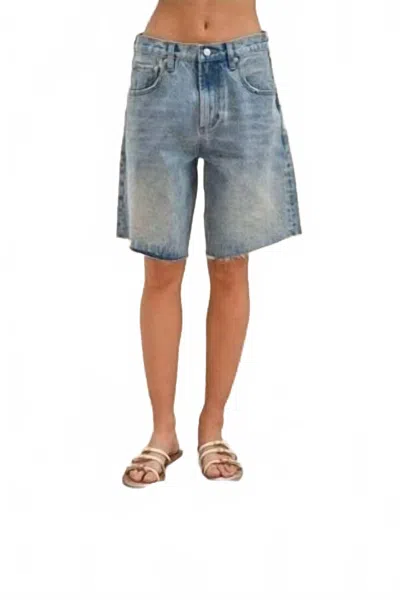 Aaron & Amber Mesa Denim Bermuda Shorts In Blue