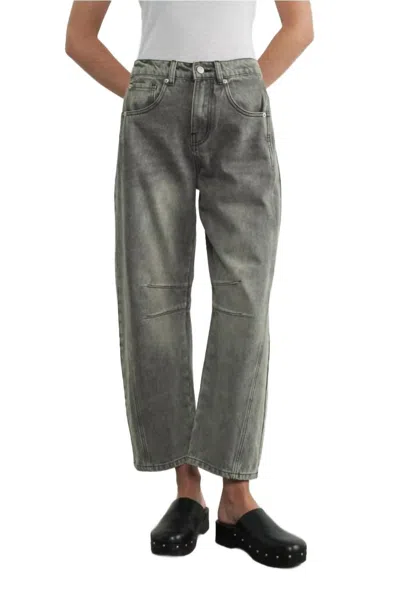 Aaron & Amber Relax Barrel Jean In Grey In Gray