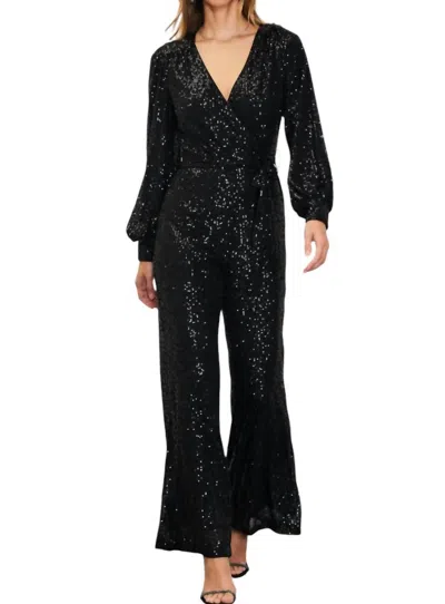 Aaron & Amber Sequins Jumpsuit In Black