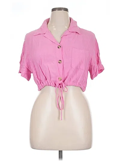 Pre-owned Aaron & Amber Short Sleeve Polo Shirt In Pink