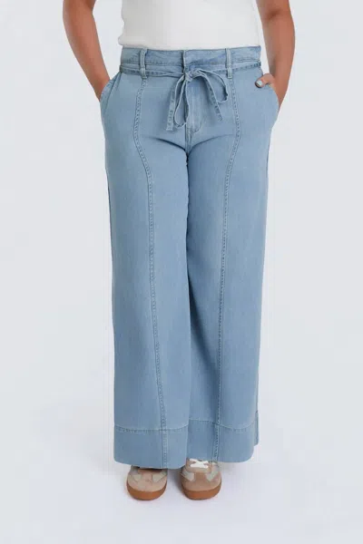 Aaron & Amber Sunwashed Wide-leg Pants In Blue