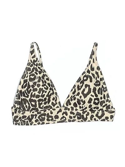 Aaron & Amber Swimsuit Top Gold Animal Print Pattern Swimwear