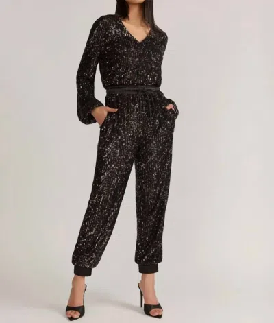 Aaron & Amber Women's Sequin Jumpsuit In Black