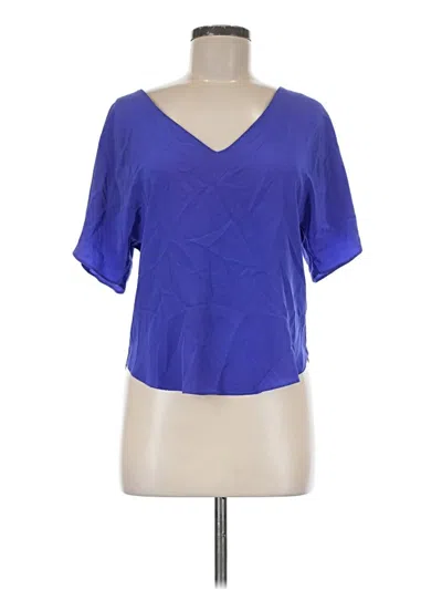 Pre-owned Aaron Ashe Short Sleeve Blouse In Blue