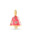Aaron Basha 18k Yellow Gold 0.36 Ct Diamond, Sapphire, And Pink Enamel Flower Bell Charm Pendant Ab47-111324