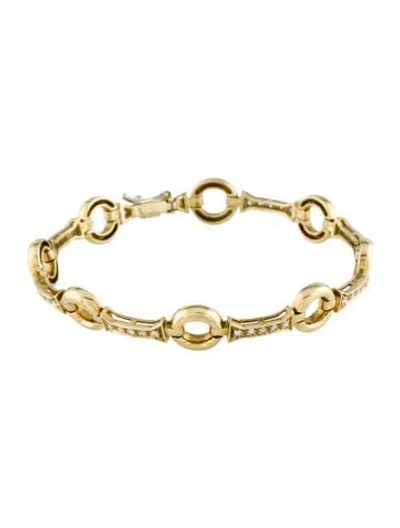 Pre-owned Aaron Basha 18k Diamond Link Bracelet, 7" In Multi
