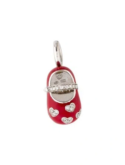 Pre-owned Aaron Basha 18k Diamond Mary Jane Charm In Red