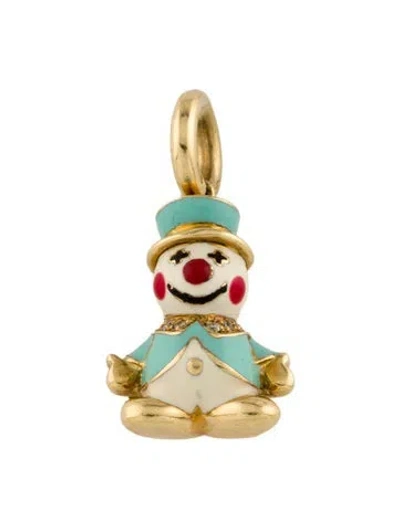 Pre-owned Aaron Basha 18k Diamond Snowman Charm In Multi