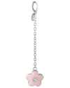 Aaron Basha 18k White Gold Diamond And Enamel Pink Flower Charm Pendant Ab20-111824