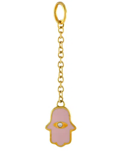 Aaron Basha 18k Hamsa Pendant In Pink