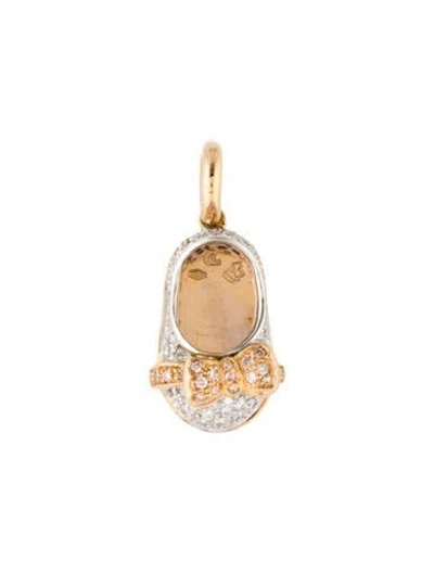 Pre-owned Aaron Basha 18k Pavé Shoe Charm In Multi