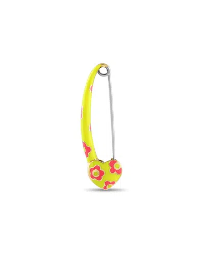 Aaron Basha 18k Quartz Safety Pin Brooch In Green