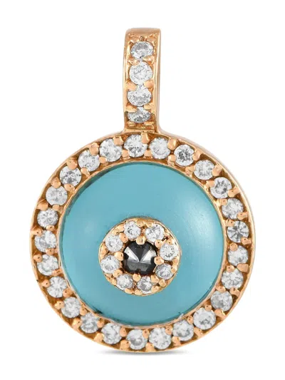 Pre-owned Aaron Basha 18k Rose Gold Diamond And Crystal Charm