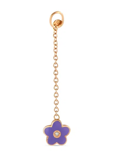 Pre-owned Aaron Basha 18k Rose Gold Flower Diamond Pendant
