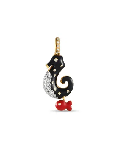 Aaron Basha 18k Seahorse Charm In Black