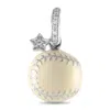 Aaron Basha 18k White Gold Diamond And Enamel Softball Charm Ab10-111824 In White