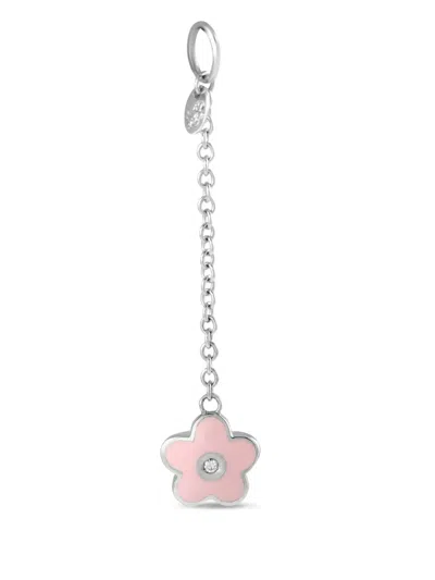 Pre-owned Aaron Basha 18k White Gold Flower Diamond Pendant