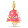 Aaron Basha 18k Yellow Gold 0.36 Ct Diamond, Sapphire, And Pink Enamel Flower Bell Charm Pendant Ab47-111324 In Gold