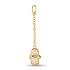 Aaron Basha 18k Yellow Gold Diamond And Enamel Hamsa Charm Pendant Ab15-111524 In Gold
