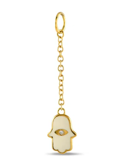 Pre-owned Aaron Basha 18k Yellow Gold Hamsa Diamond Pendant